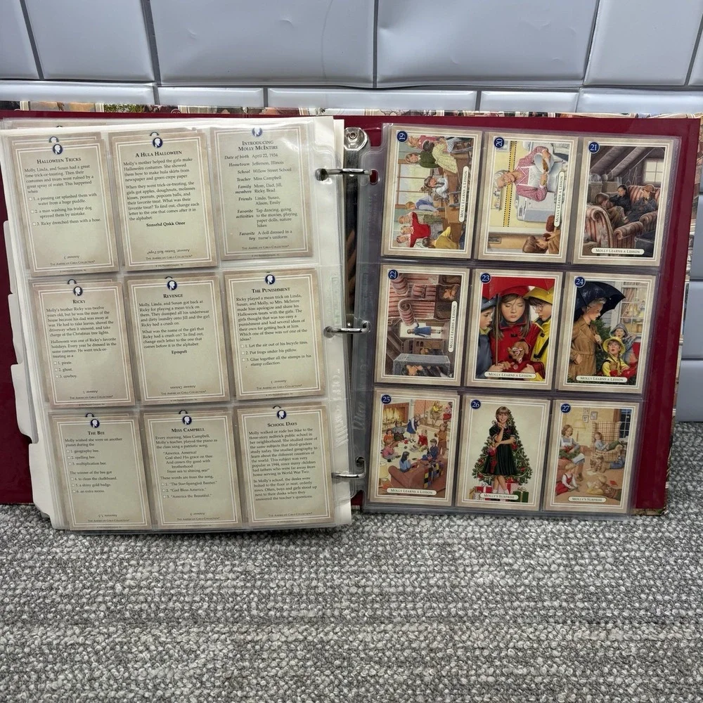 American Girl VTG Trading Cards W Notebook Felicity Molly Samantha MORE 90s